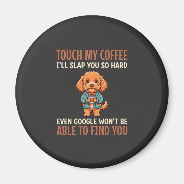 Rolig Cockapoo Kaffeälskare Magnet (Framsidan)