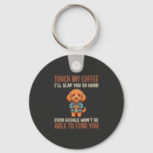 Rolig Cockapoo Kaffeälskare Nyckelring
