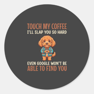 Rolig Cockapoo Kaffeälskare Runt Klistermärke
