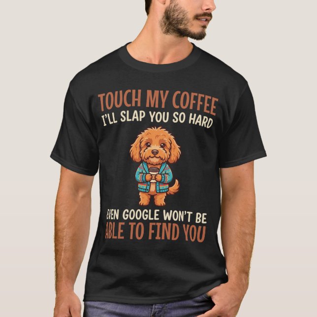 Rolig Cockapoo Kaffeälskare T Shirt (Framsida)