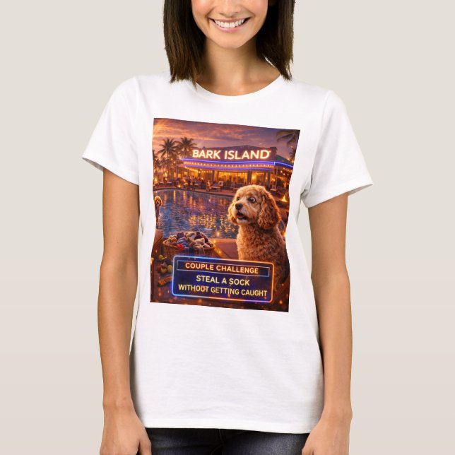 Rolig Cockapoo Love Island Stil T Shirt  (Framsida)