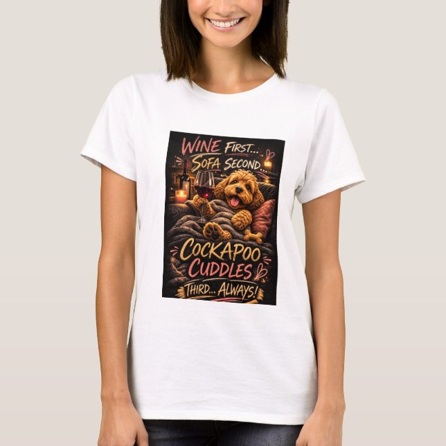 Rolig Cockapoo-present Hundtröja Cockapoo-ägare pr T Shirt (Framsida)