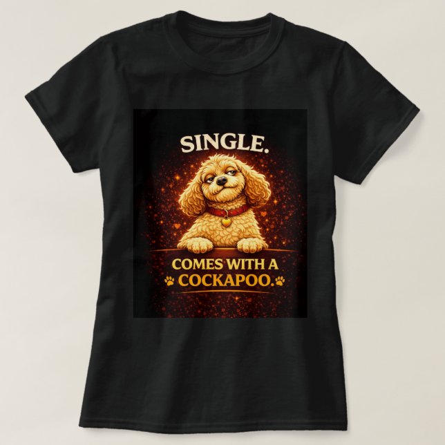 Rolig Cockapoo T-Shirt | Present till singlar (Design framsida)