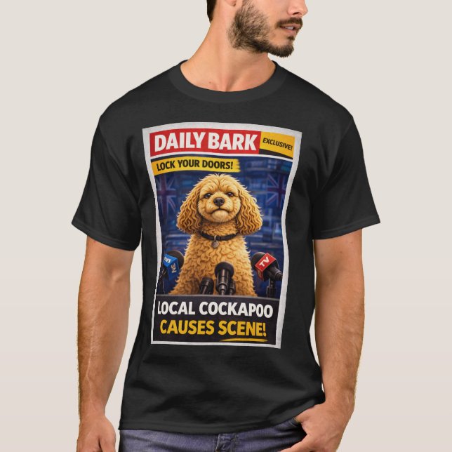 Rolig Cockapoo T-Shirt | Presentidéer till hundäls (Framsida)