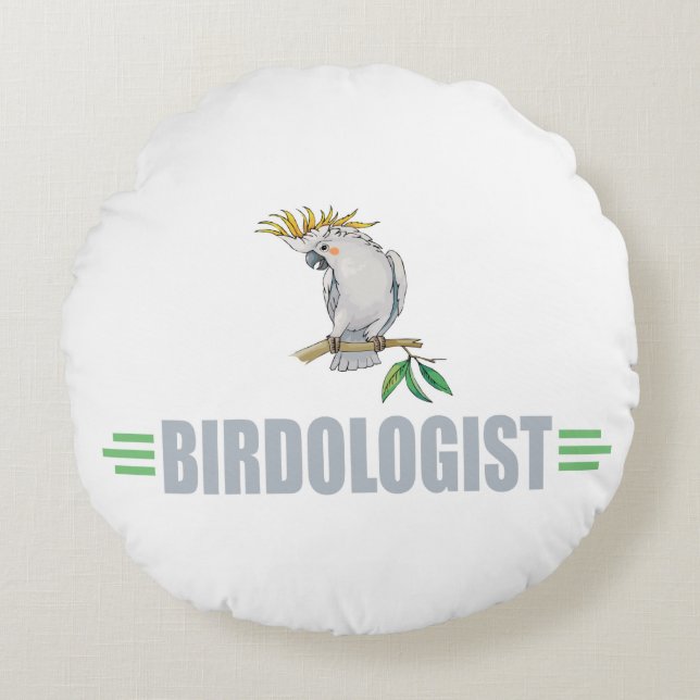 Rolig Cockatiel Älskare Rund Kudde (Framsidan)