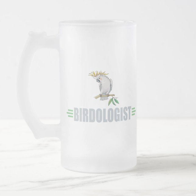 Rolig cockatiel frostat ölglas (Vänster)