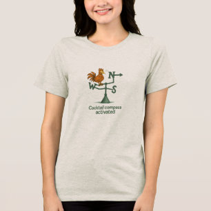 Rolig Cocktail Kompass Tupp Väderflöjel T Shirt