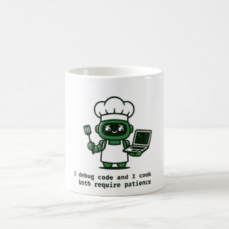 Rolig Coder-mugg — Jag felsöker kod och lagar mat Kaffemugg