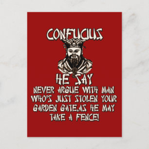 Rolig Confucius säger Vykort