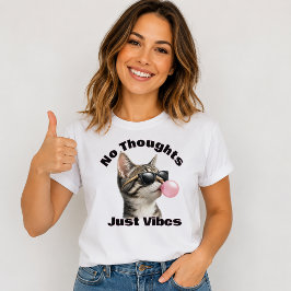Rolig Cool Cat Just Vibes T Shirt
