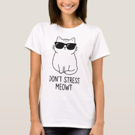 Rolig Cool Cat med Solglasögon Grafisk Urban Stree T Shirt