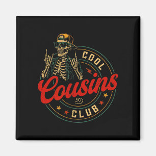 Rolig Cool Cousins Club T-shirt Kusin Crew Skelett Magnet