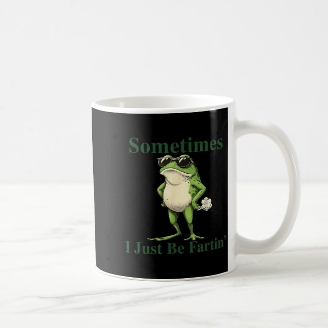 Rolig Cool Groda Grafik Ibland Bara Fartar Jag Kaffemugg (Höger)