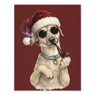 Rolig Cool Hund Gott Nytt År Design Fototryck