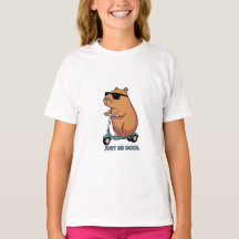 Rolig Cool Kapybara Scooter Vibbar T-Shirt