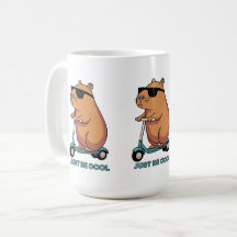 Rolig Cool Kapybara Scooter Vibe Mugg