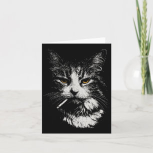 Rolig Cool Katt Rökande Rolig Meme Cigarr Katt Ga Kort