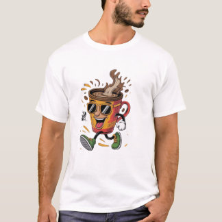 Rolig Cool Löpares Kaffekopp Grafisk T-Shirt