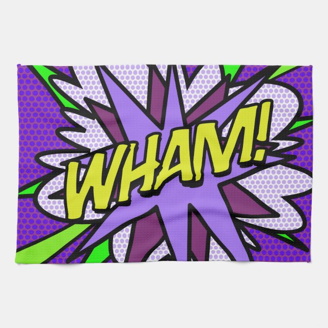 Rolig Cool Modern WHAM Serietidning Kökshandduk (Horisontell)