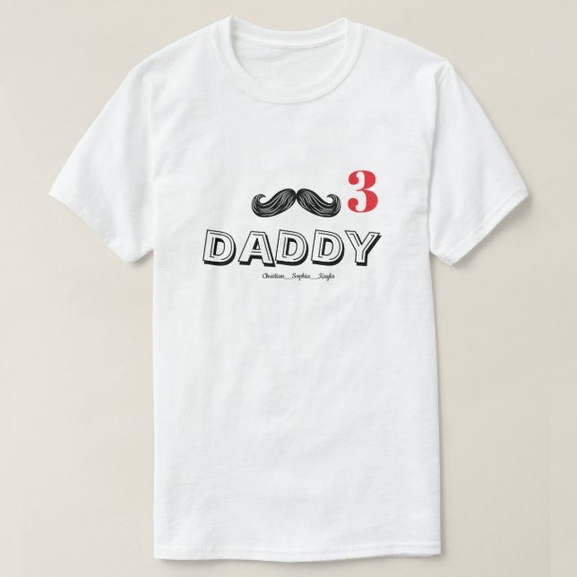 rolig cool mustasch anpassad pappa& Barn Namn T Shirt (Design framsida)