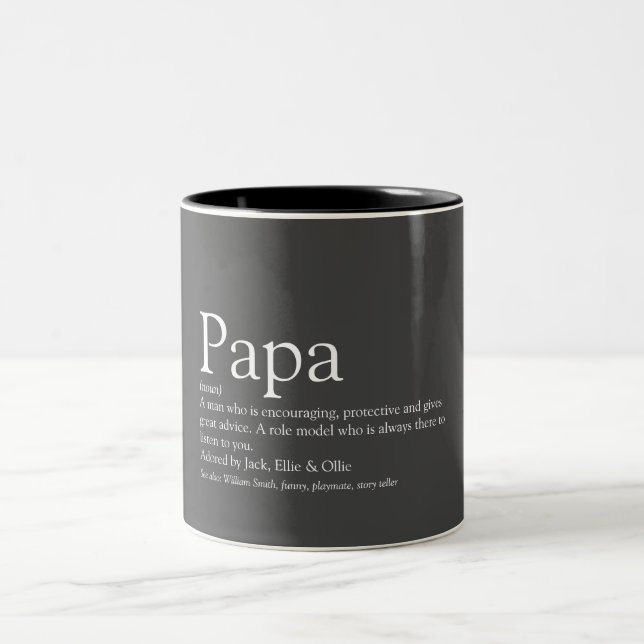 Rolig Cool Pappa Definition Citat Två-Tonad Mugg (Center)