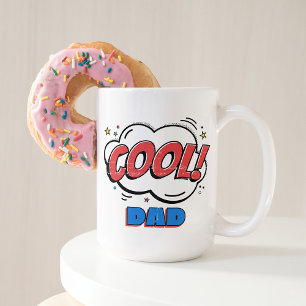 Rolig Cool Pappa Vintage Serietidning Pop Art Teck Två-Tonad Mugg