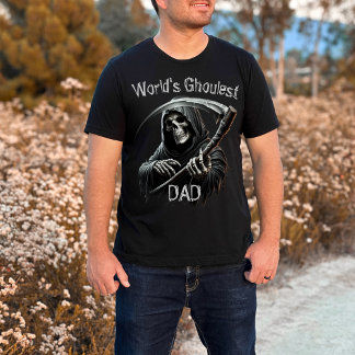 Rolig Cool Svart Döden Världens läskigaste Pappa T Shirt