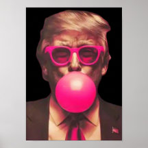Rolig Cool Trump Bubble Tuggummi Rosa