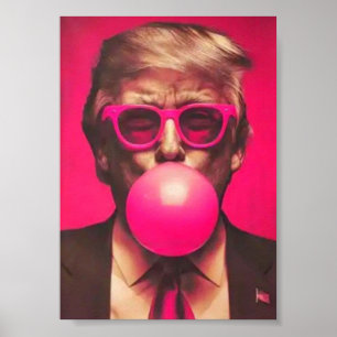 Rolig Cool Trump Bubble Tuggummi Rosa Poster