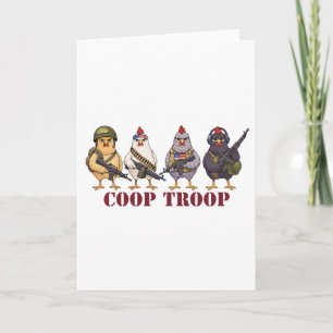 Rolig Coop Troop 4:e Juli Militärhöna Kort