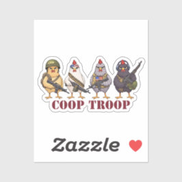 Rolig Coop Troop 4 juli Militära hönor Klistermärken