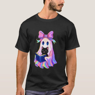 Rolig Coquette Bow Halloween Spöke Håller Svart Ka T Shirt