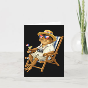 Rolig coqui groda meme puerto rico flagga glasögon kort