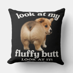 Rolig Corgi Bakre Humor - Titta På Min Fluffiga Ru Kudde