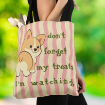 Rolig Corgi Glöm Inte Mina Godsaker Vågor Ränder