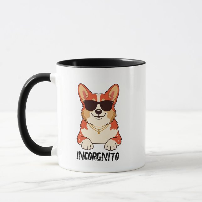 Rolig Corgi Hund Mugg Söt Corgi Puns Kaffe Kopp (Vänster)