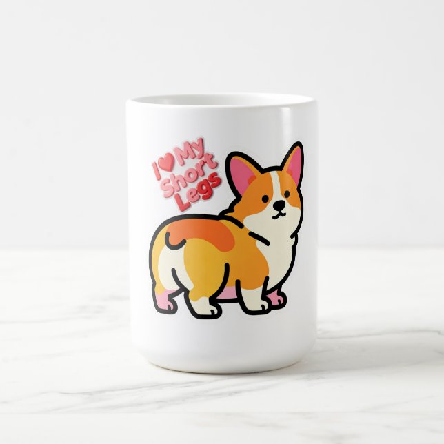 Rolig Corgi-mugg - Jag älskar mina korta ben - Söt Kaffemugg (Center)