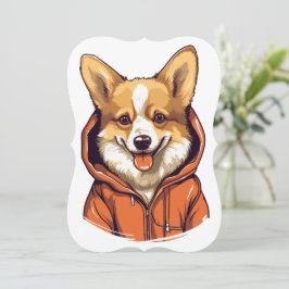 Rolig Corgi som bär Hoodie