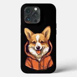Rolig Corgi som bär Hoodie
