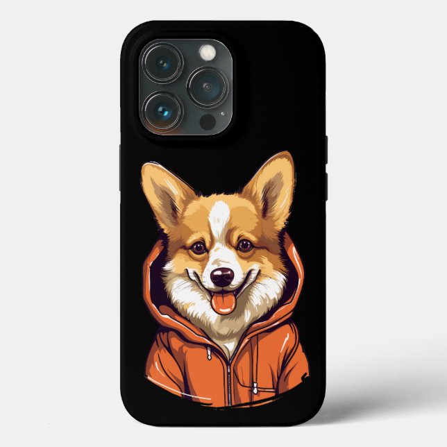 Rolig Corgi som bär Hoodie (Baksida )