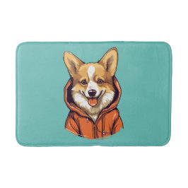 Rolig Corgi som bär Hoodie Badrumsmatta