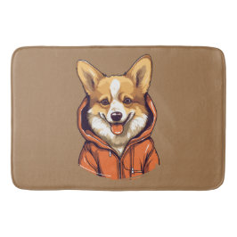 Rolig Corgi som bär Hoodie Badrumsmatta