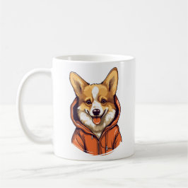 Rolig Corgi som bär Hoodie Kaffemugg