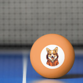 Rolig Corgi som bär Hoodie Pingisboll