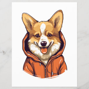 Rolig Corgi som bär Hoodie Reklamblad
