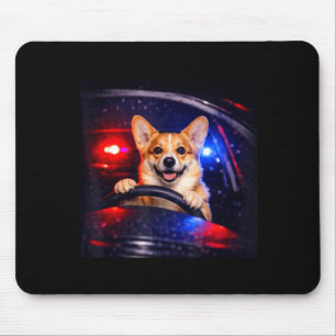 Rolig corgi som kör meme hund kör bil musmatta
