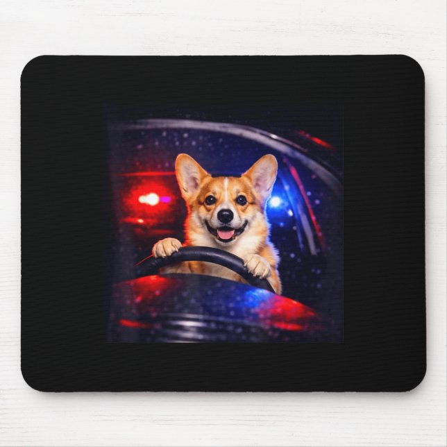 Rolig corgi som kör meme hund kör bil  musmatta (Framsidan)