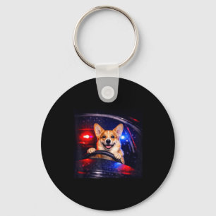 Rolig corgi som kör meme hund kör en bil nyckelring