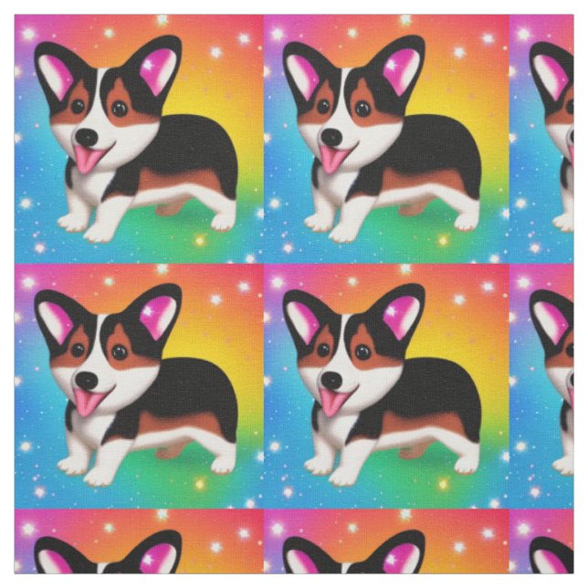 Rolig Corgi Valp Hund Tyg (Provkarta)