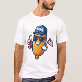 Rolig Corn dog 4 juli tröja Patriotiska Amerika